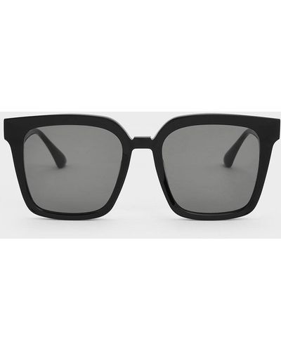 Charles & Keith Recycled Acetate Classic Square Sunglasses - Gray