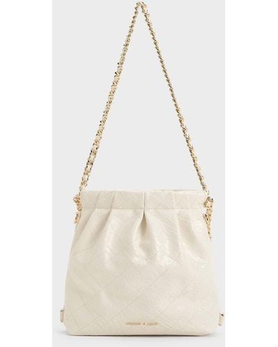 Charles & Keith Duo Chain-handle Two-way Backpack - White