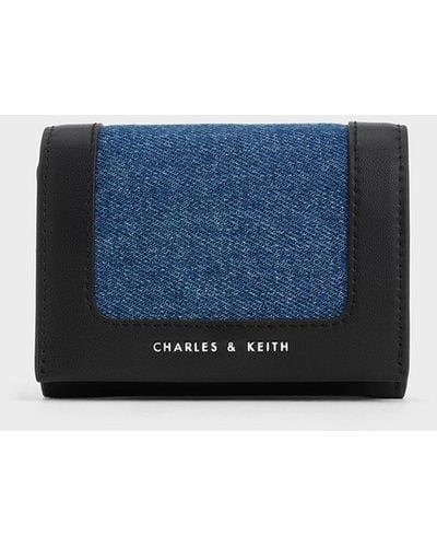 Charles & Keith Daylla Denim Wallet - Blue