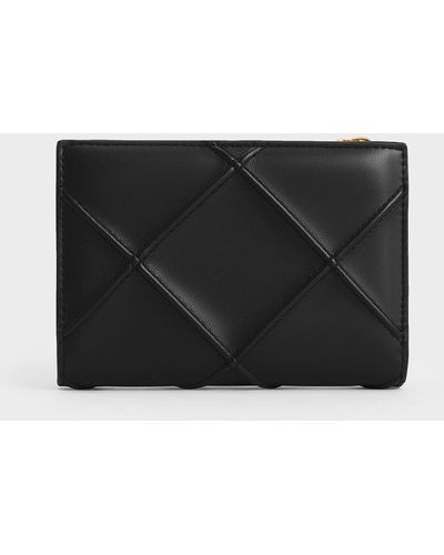 Charles & Keith Eleni Quilted Wallet - Black