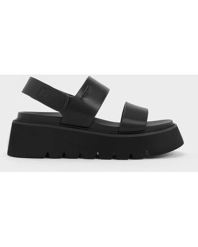 Charles & Keith Jadis Chunky Flatform Sandals - Black