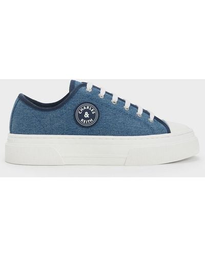 Charles & Keith Kay Denim Low-top Trainers - Blue