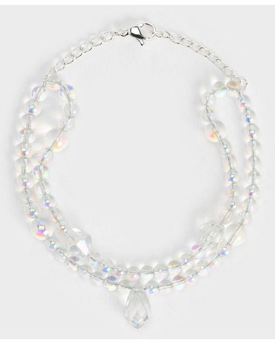Charles & Keith Luxem Multi-beaded Bracelet - White
