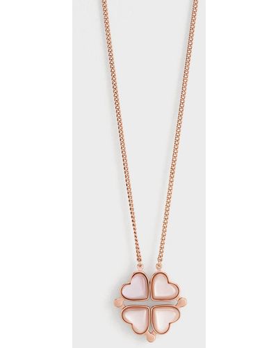 Annalise Clover Heart Necklace - Rose Gold