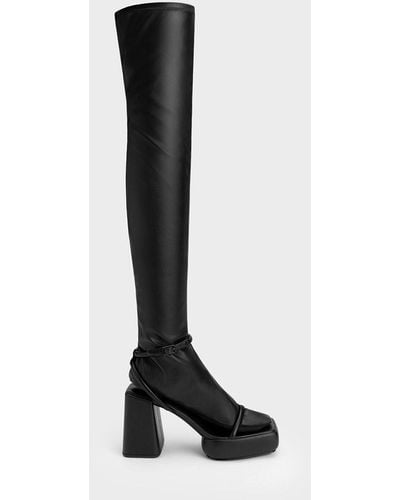 Charles & Keith Lucile Thigh-high Boots - Black