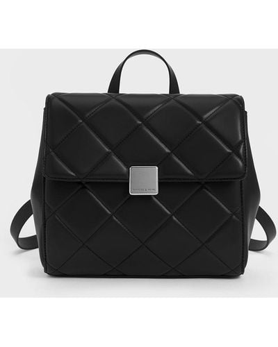 Charles & Keith Lucy Quilted Backpack - Black