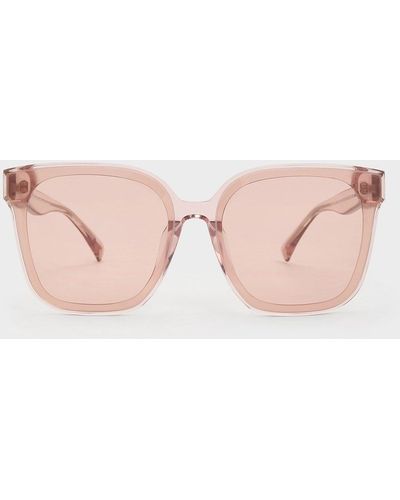 Charles & Keith Gabine Oversized Butterfly Sunglasses - Pink
