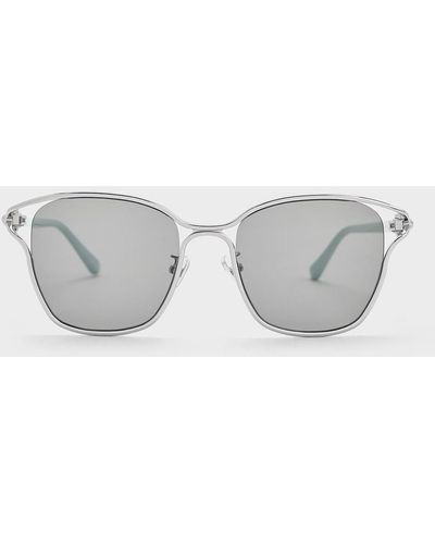 Charles & Keith Recycled Acetate Sculptural-knot Butterfly Sunglasses - Grey