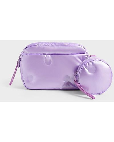 Charles & Keith Sianna Nylon Boxy Bag - Purple