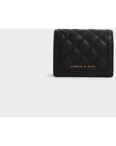 Black Snap Button Small Wallet - CHARLES & KEITH LV