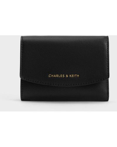 Charles & Keith Curved Front Flap Wallet - Black