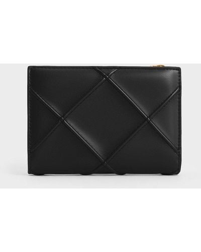 Charles & Keith Eleni Quilted Wallet - Black
