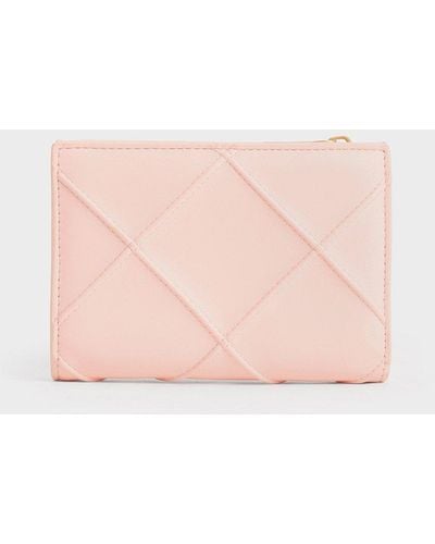 Charles & Keith Eleni Quilted Wallet - Pink