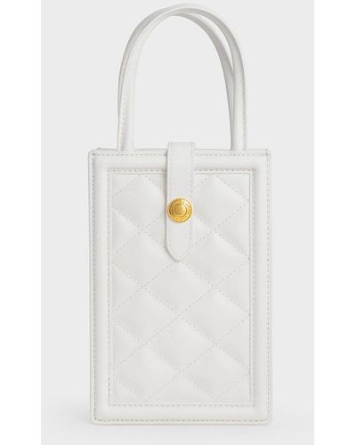 Charles & Keith Este Belted Phone Pouch - White