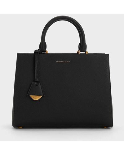 Charles & Keith Mirabelle Structured Top Handle Bag - Black