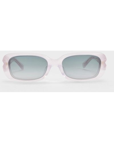 Charles & Keith Recycled Acetate Angular Sunglasses - Blue