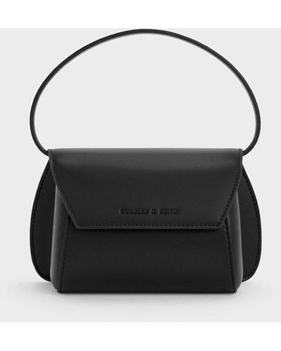 Charles & Keith Mini Cassiopeia Front Flap Bag - Black