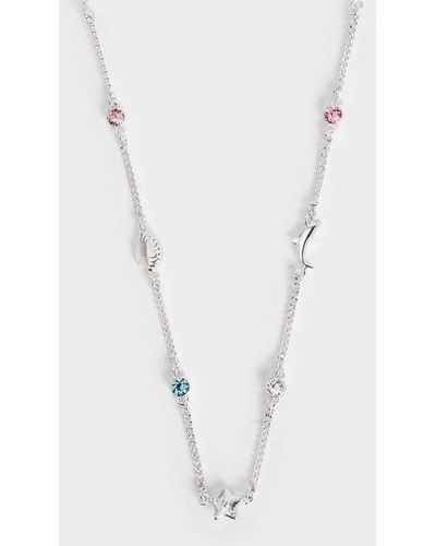 Charles & Keith Oceana Crystal Necklace - White