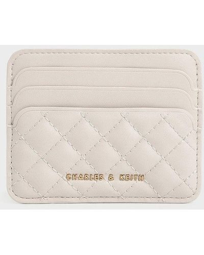 Charles & Keith Cleo Quilted Card Holder - White