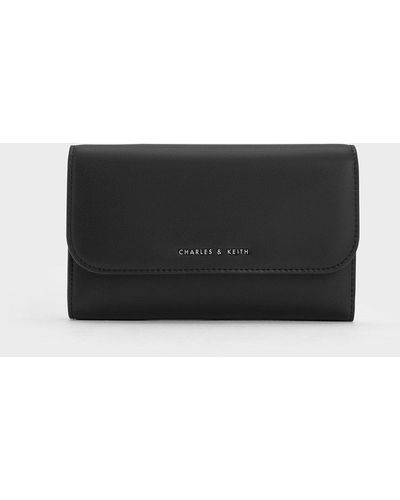 Charles & Keith Magnetic Front Flap Long Wallet - White