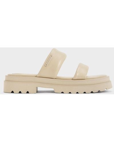 Charles & Keith Tattie Puffy-strap Sandals - Natural