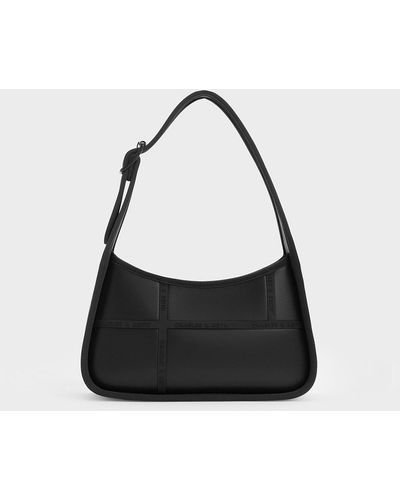 Charles Keith Metal Half Round Lady Chain Shoulder Bag Black Up To 60% Off