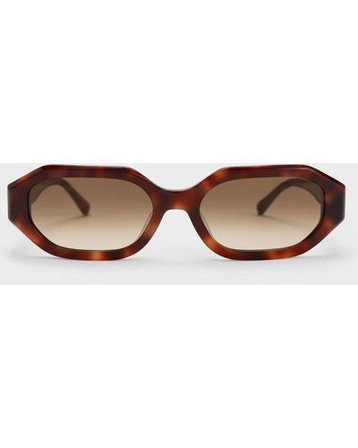 Charles & Keith Gabine Recycled Acetate Oval Sunglasses - Multicolor
