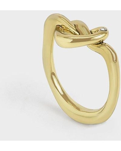 Charles & Keith Swarovski® Crystal Embellished Heart Ring - Metallic