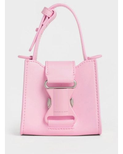 Charles & Keith Ivy Top Handle Mini Bag - Pink