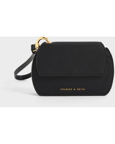 Charles & Keith Selby Front Flap Curved Wristlet - Black
