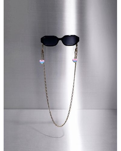 Charles & Keith Rainbow Heart-embellished Eyewear Chain - Gray
