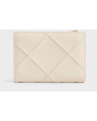 Charles & Keith Eleni Quilted Wallet - Natural