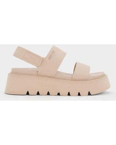 Charles & Keith Jadis Chunky Flatform Sandals - Natural