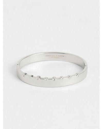 Charles & Keith Swarovski® Crystal Studded Bracelet - Metallic