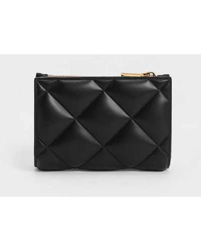 Charles & Keith Gemma Quilted Cardholder - Black