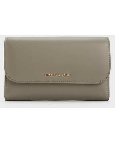 Charles & Keith Magnetic Front Flap Long Wallet - Green