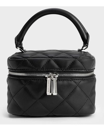 Charles & Keith Quilted Vanity Pouch - Black