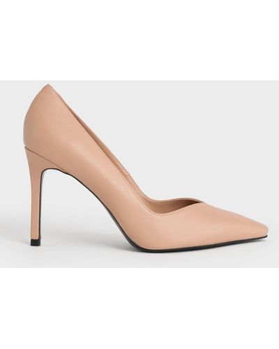 Charles & Keith Tapered Square-toe Pumps - Pink