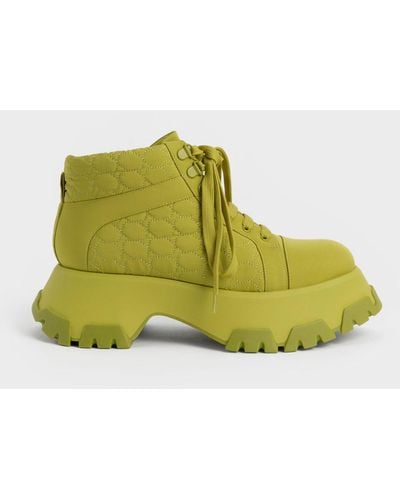 Charles & Keith Recycled Polyester High-top Sneakers - Green
