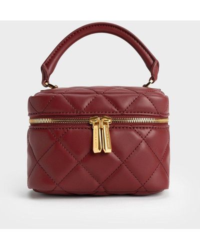 Charles & Keith Quilted Vanity Pouch - Red