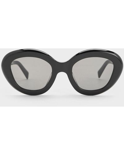 Charles & Keith Recycled Acetate Cateye Sunglasses - Grey