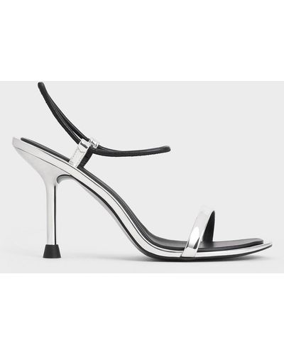 Charles & Keith Stiletto-heel Ankle-strap Court Shoes - White