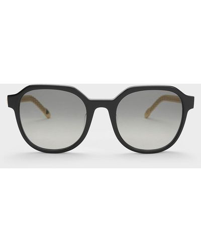 Charles & Keith Recycled Acetate Chain-link Sunglasses - Gray