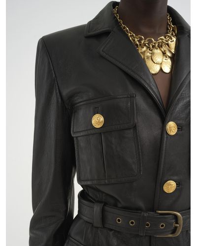 Chloé Utilitarian Jacket In Leather - Black