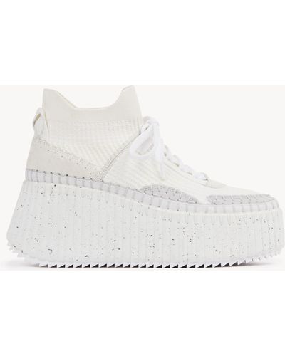 Chloé Nama Sneaker mit Keilabsatz - Weiß