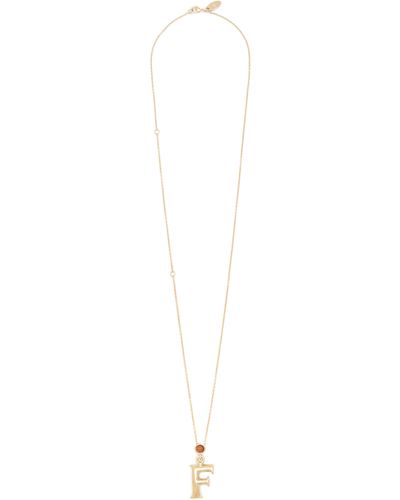 Chloé Alphabet Necklace With Pendant F - White
