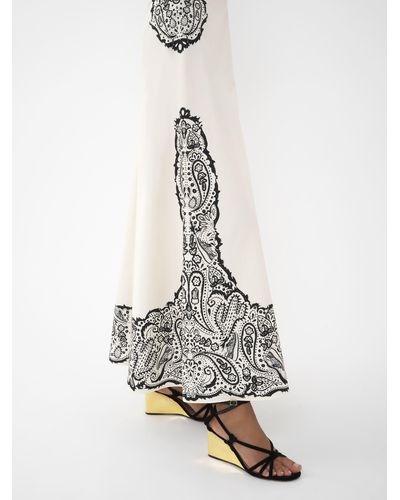 Chloé Printed Flared Midi Skirt - White