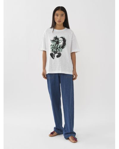 See By Chloé Printed Flamé T-shirt - Blue