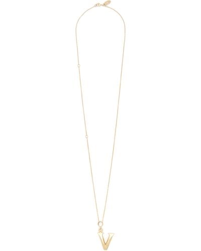 Chloé Alphabet Necklace With Pendant V - White