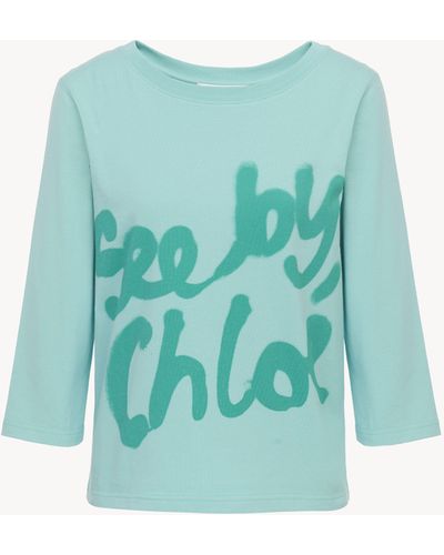 See By Chloé Graphic Tee - Blue